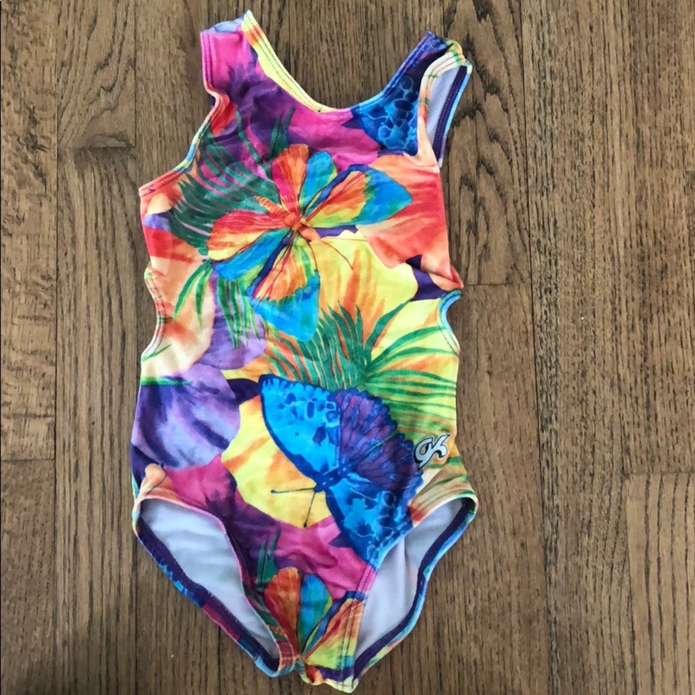 rainbow velvet GK gymnastics leotard